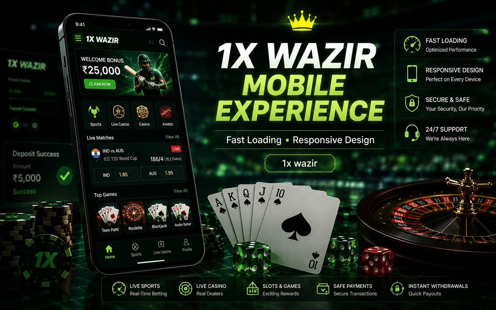 1x wazir mobile experience responsive design