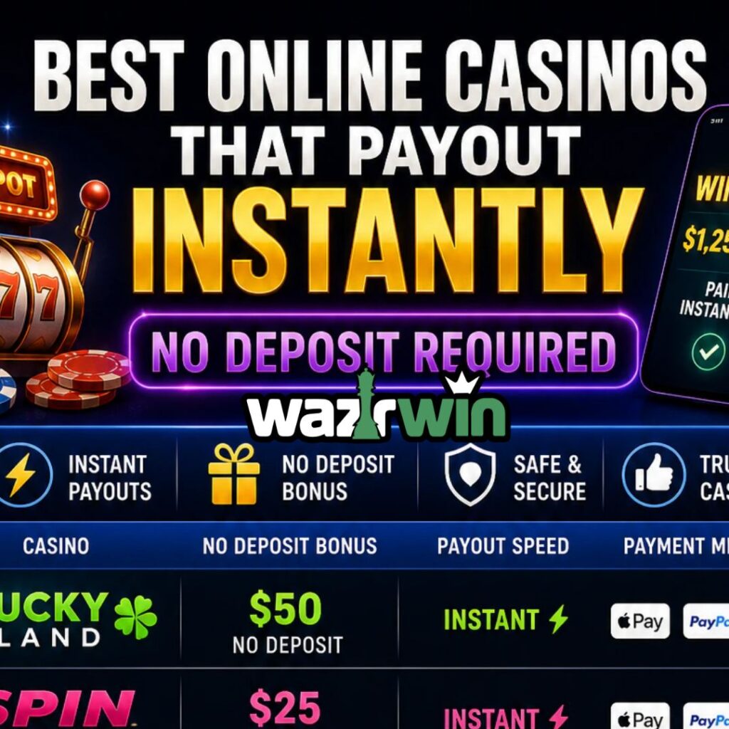 best online casinos that payout instantly no deposit​