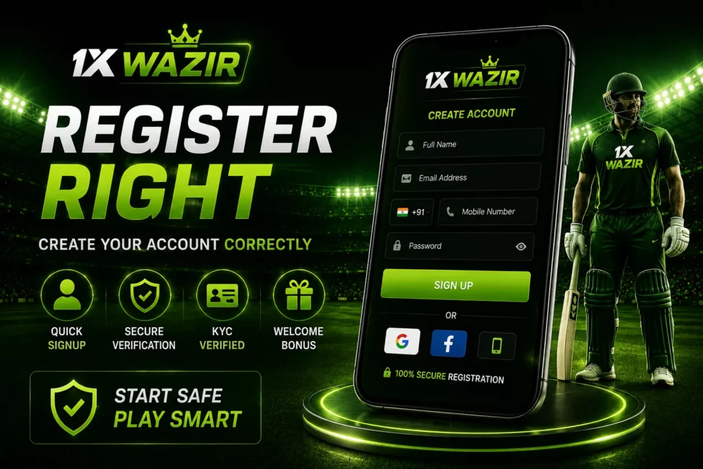 1x Wazir Login interface on mobile