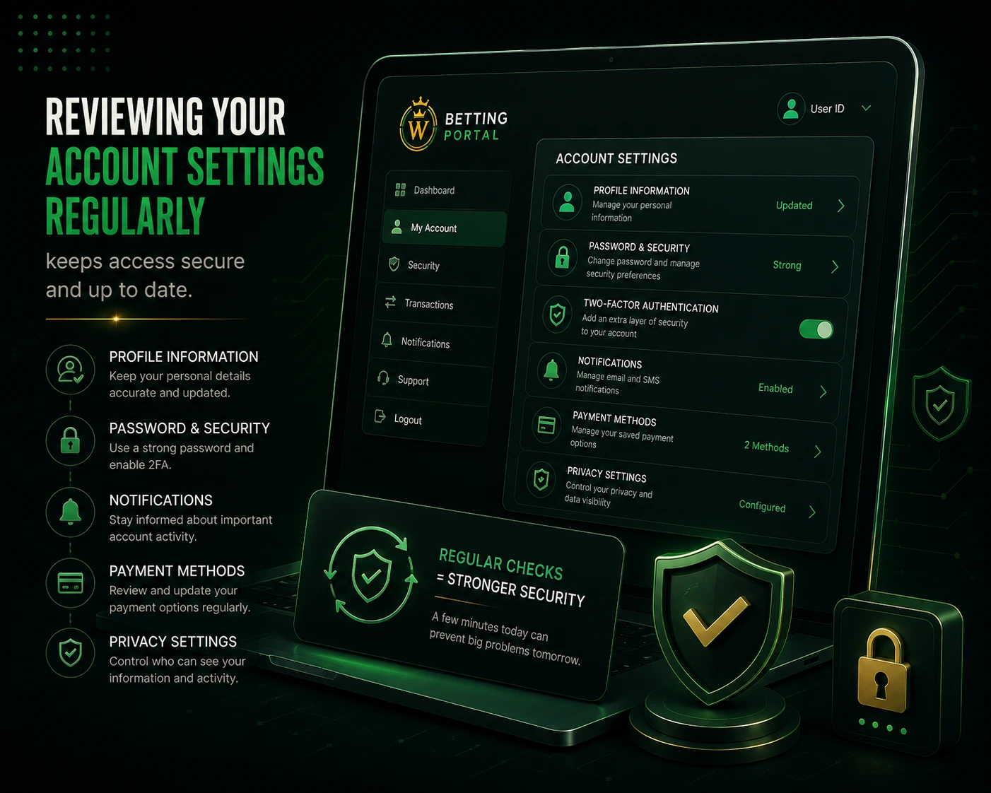 Person reviewing account settings on a mobile device