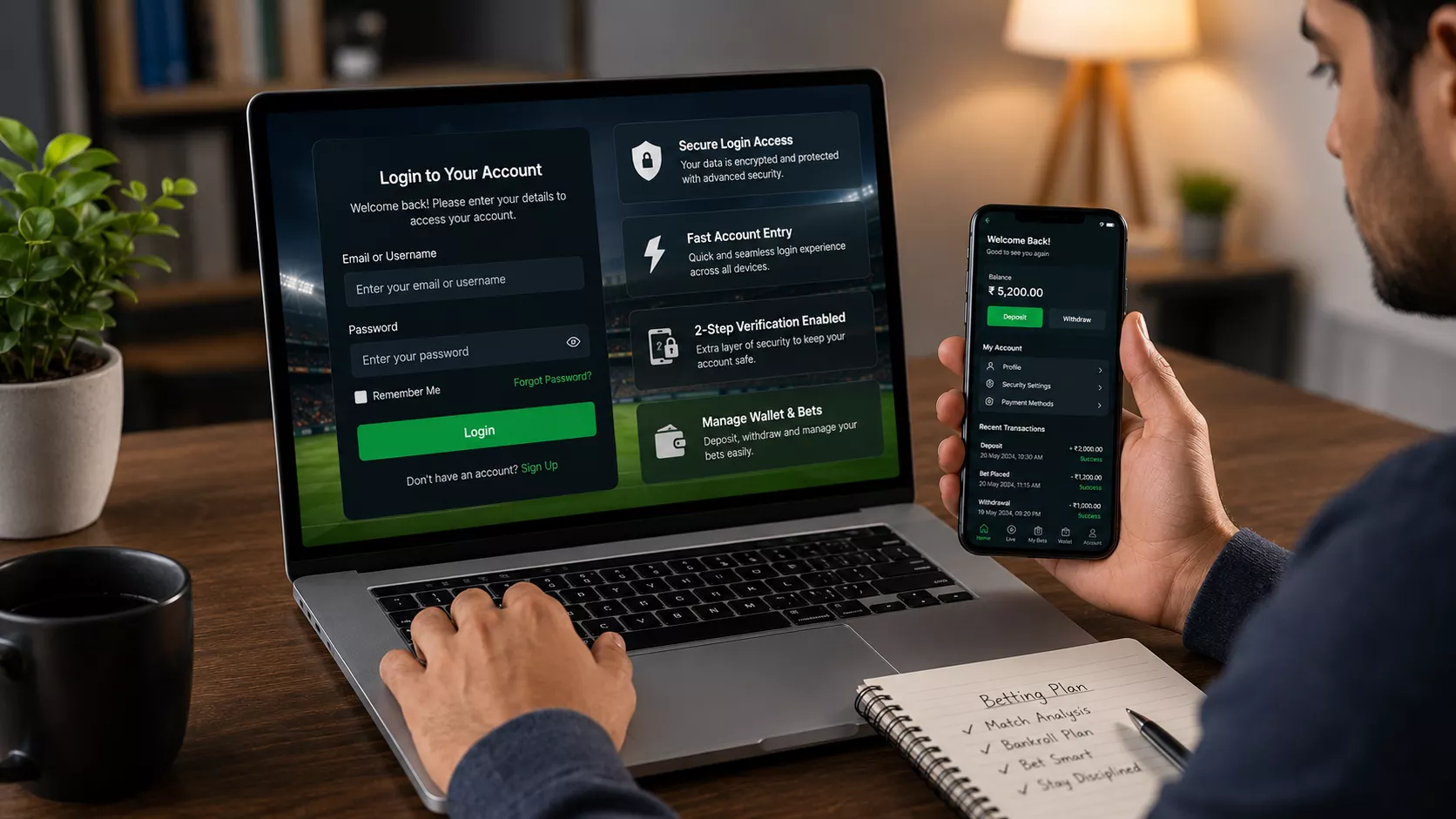 Khelo 24 login interface