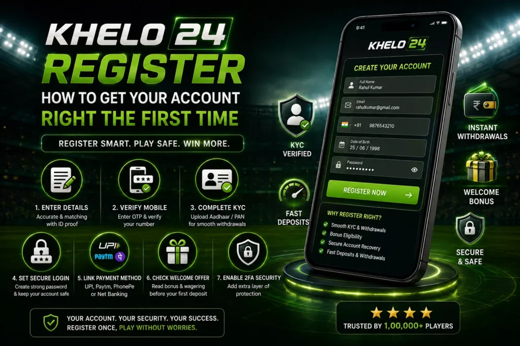 Khelo 24 register interface