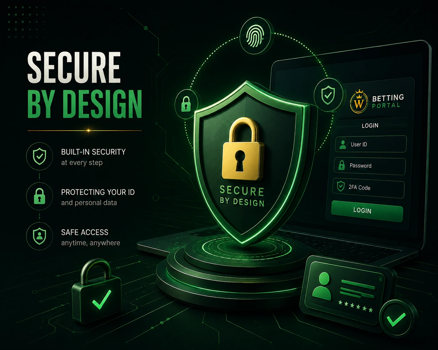 Secure online account access shown across laptop and mobile