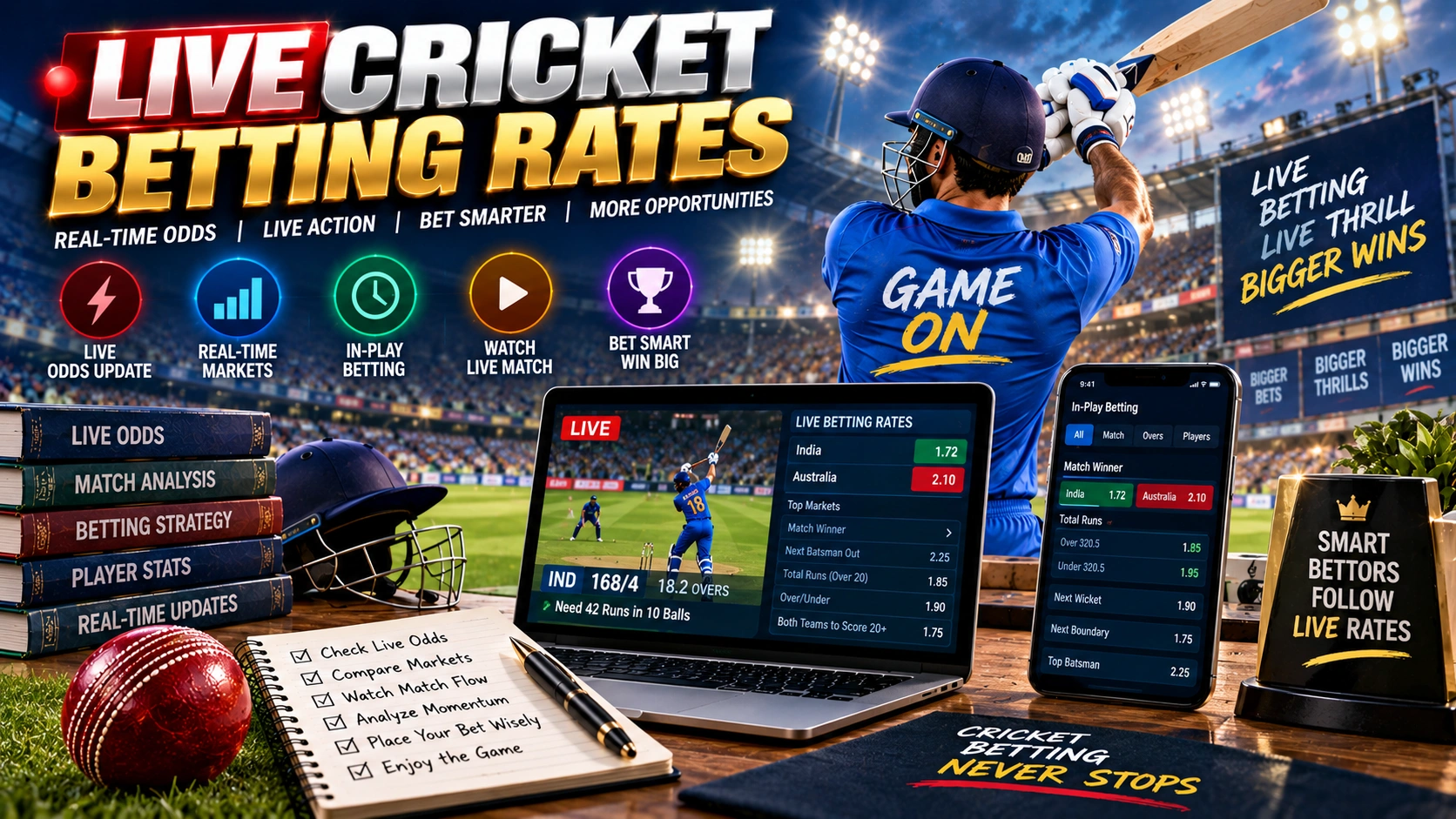 Live cricket betting rates