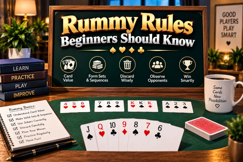 Rummy Satta card table gameplay