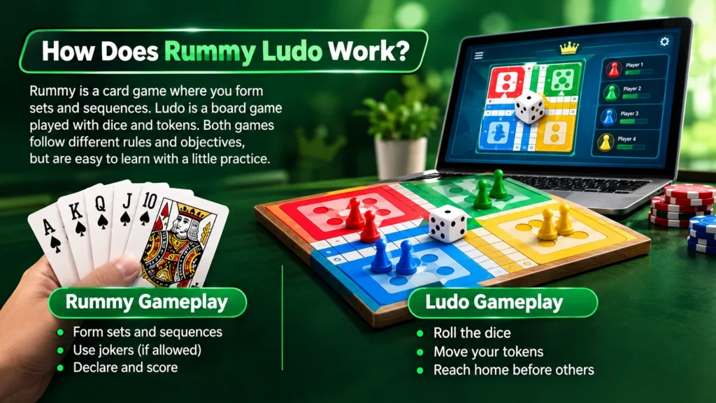 Rummy and Ludo card game