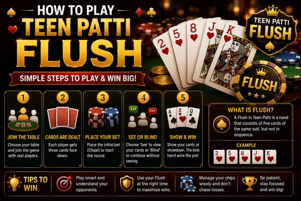 Teen Patti Flush hand