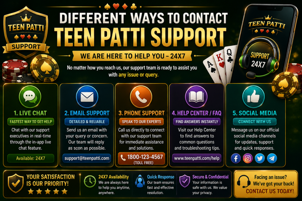 Teen Patti customer support
