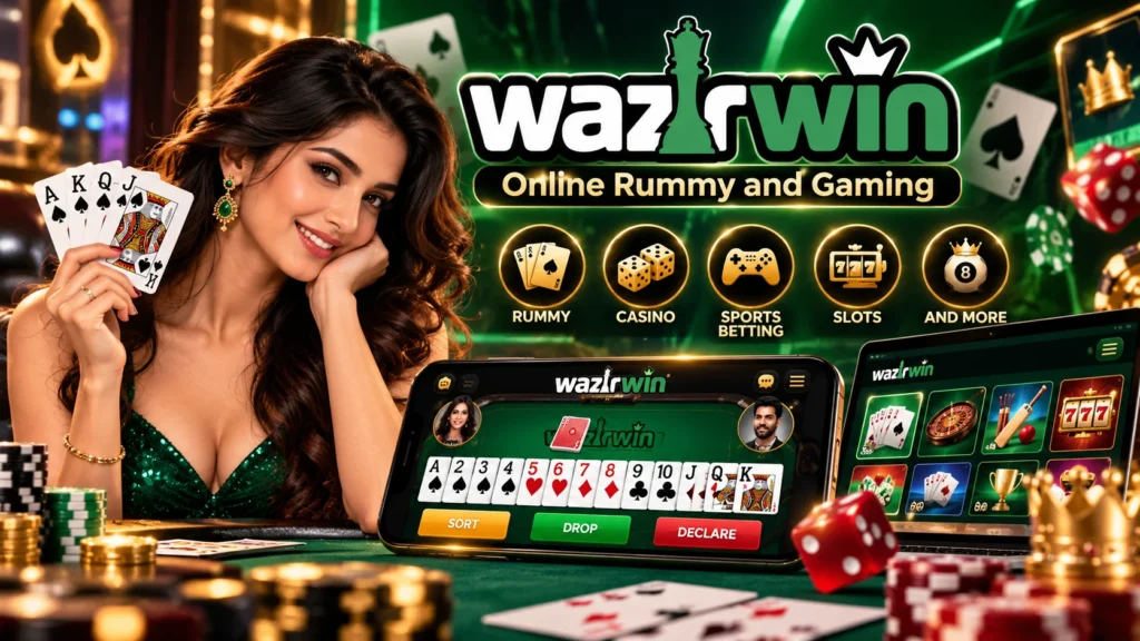 Wazirwin Neon Casino Gaming Banner